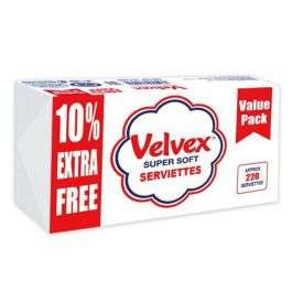 Velvex White Serviettes Value Pack