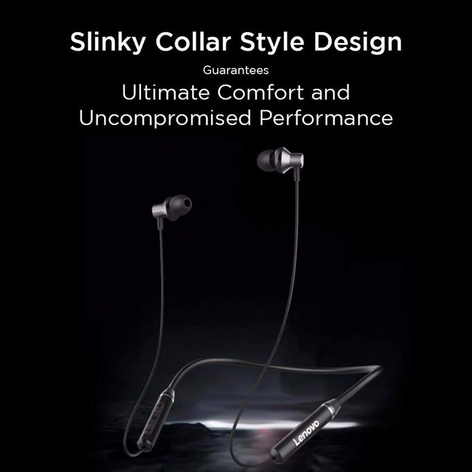 Lenovo HE05 Wireless Bluetooth 5.0 In-Ear Neckband Earphones With Mic (Blac