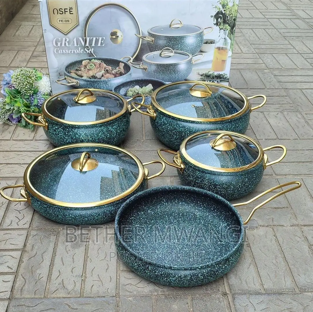 High Quality 9pcs Granite Classy Cookware Set