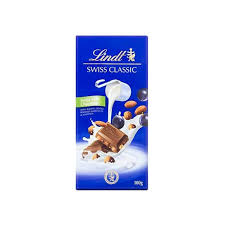 Lindt Swiss C Raisin & Hazzlenut 12x100GM
