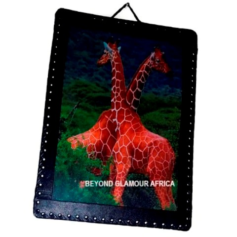 African Giraffe leather art