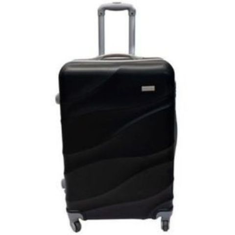 Travel Suitcase Waves Pattern-Black