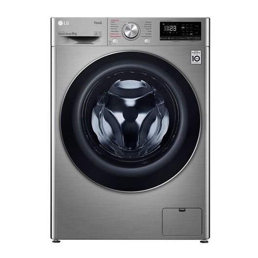 LG F2V5PYP2T Front Load Washing Machine, 8KG - Silver