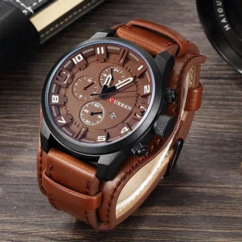 Curren Men Watch Men Sport Quartz Leather Strap Watch