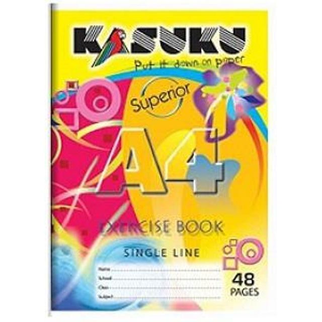 Kasuku Superior  Chip Board Exercise Book A4 Single Line 200 Pages
