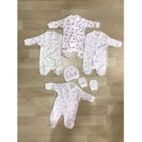 Fashion Cloth Set 0-3 Months Set Contain Romper,mitten&hat Blue Theme