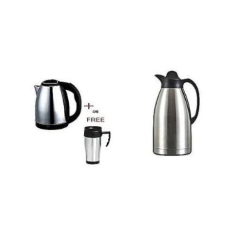 Nunix 2Ltrs Electric Kettle + Free Vacuum Flask & Free Travel Mug