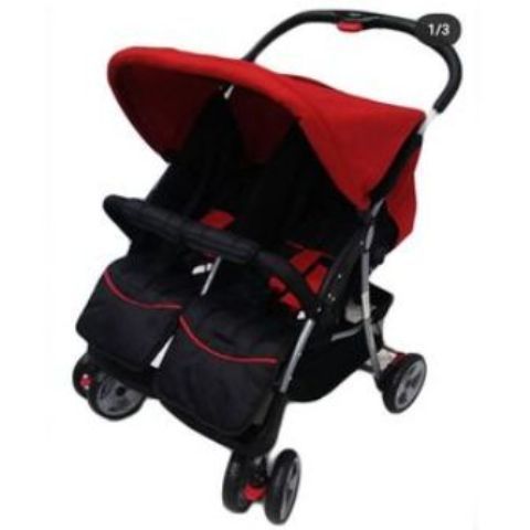 TOP 2 Twins Baby Stroller - Red/Black