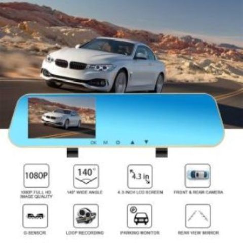 Dashcam – 4.3” FHD Dual Lens + Rear Camera