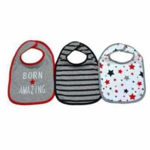 3 Pieces - Washable Cotton Bibs - Born Amazing