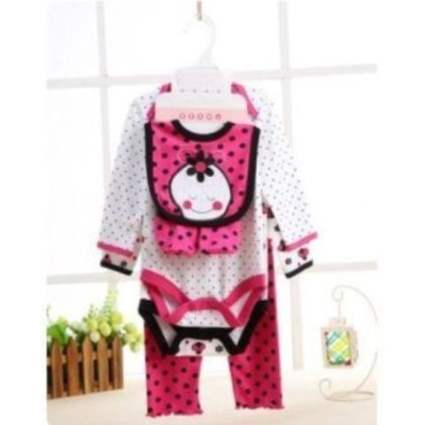 Girls Long Sleeved Tops & Pants 5 Piece Set - Little Lady