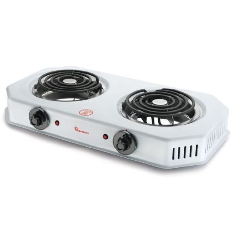 Ramtons Spiral Plate Cooker 2 Burner White- Rm/253