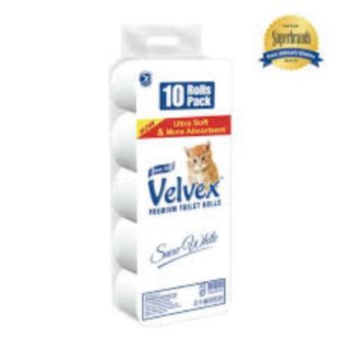 Velvex Toilet Tissue White 10s Unwrapped