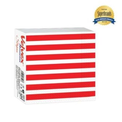 Velvex Moments Stripes Red Serviettes