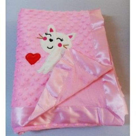 Generic MINKY DOT SUPER THICK SOFT FLEECE KIDS BLANKET BABY SHAWL BLANKET-PINK