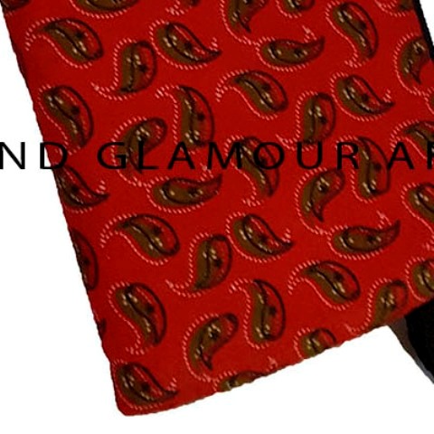 Red Ankara accessories pouch