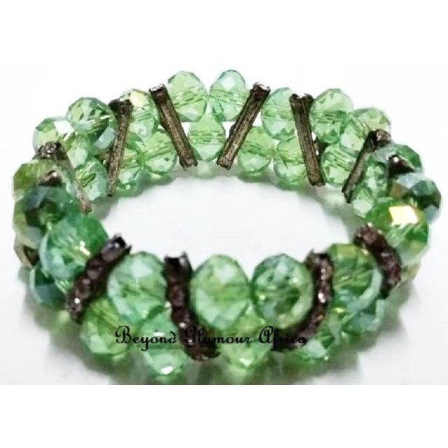Womens  Green Crystal Bracelet