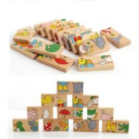 Animal Wooden Domino Blocks
