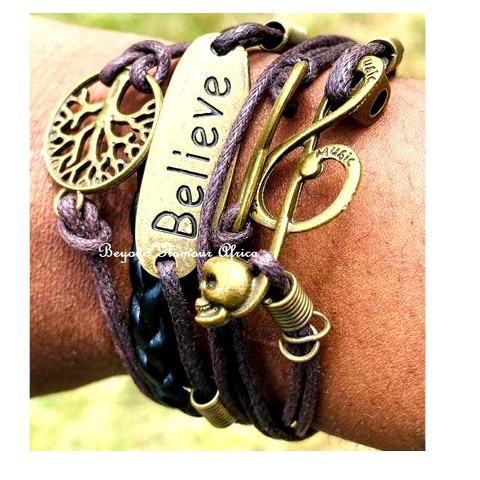 Purple Multi layered Leather Bracelet