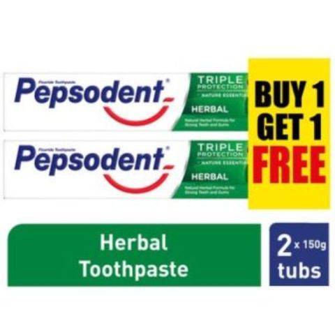 Pepsodent Triple Protection Herbal Toothpaste - Buy One Get One Free