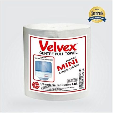 Velvex Barrel Centre Pull hand paper towels- Mini 150 metres (4 rolls)