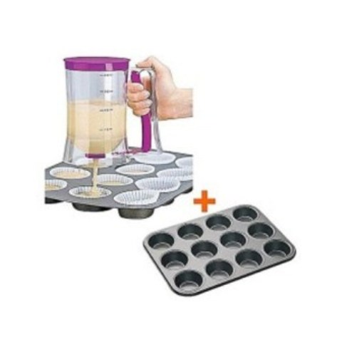 Batter Dispenser Pancake Machine + 12pcs Queen Cake / Cupcake Baking Oven Tray.