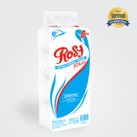 Rosy Toilet Tissue White 8s Unwrapped