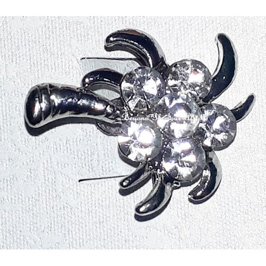 Womens Silver Vintage Palm Brooch