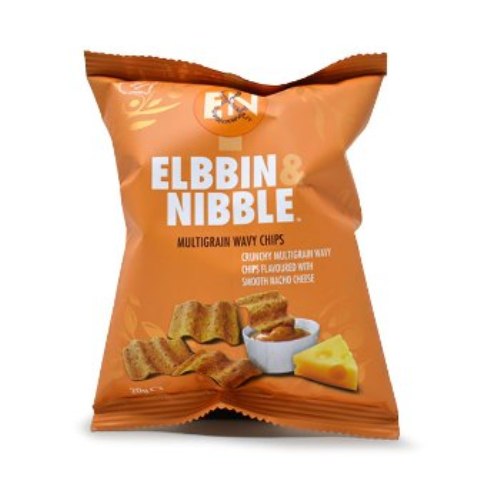 Elbbin & Nibble Multigrain Wavy Chips - Smooth Nacho cheese