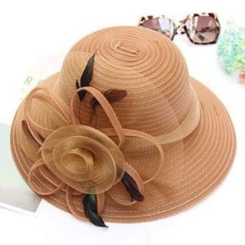 Women's Church Bridal wedding Tea Party Wedding With Bow Bucket Bowler Hat