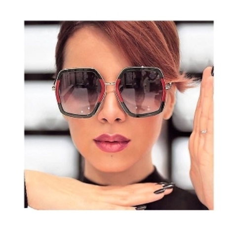 Oversize Sun Shield Big Frame Colored Ladies Sunglasses