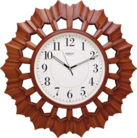 Rikon Big WallClock With Sunflower Shaped Plastic Frame 50 Cms