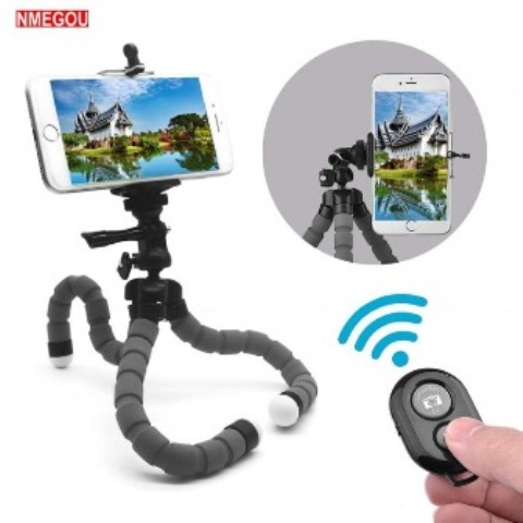 Generic Flexible Sponge Octopus Mini Tripod With Bluetooth Remote Shutter For iPhone mini Camera Tripod Phone Holder clip stand