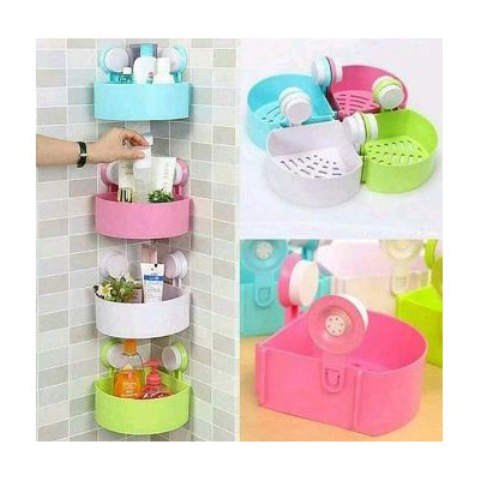 Triangular bathroom shelves organizers