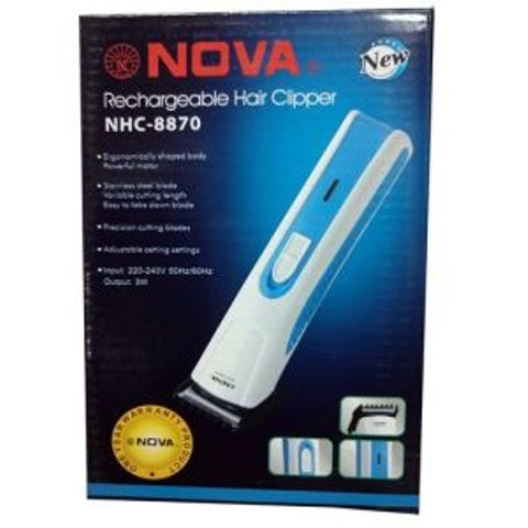 Rechargeable Hair And Beard Trimmer – White and Blue