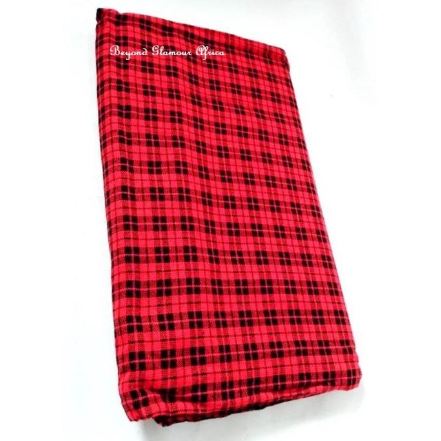 Genuine  Maasai Shuka Red/Black