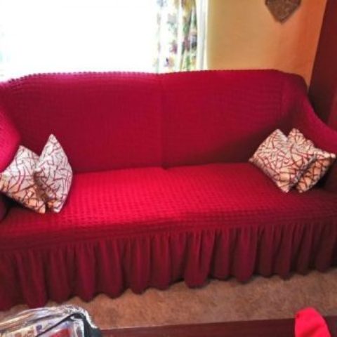 Two Seater Sofa Cover – Maroon