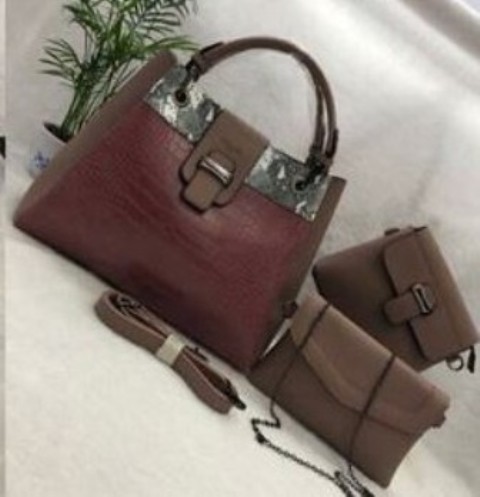 PU Peach Leather Bag