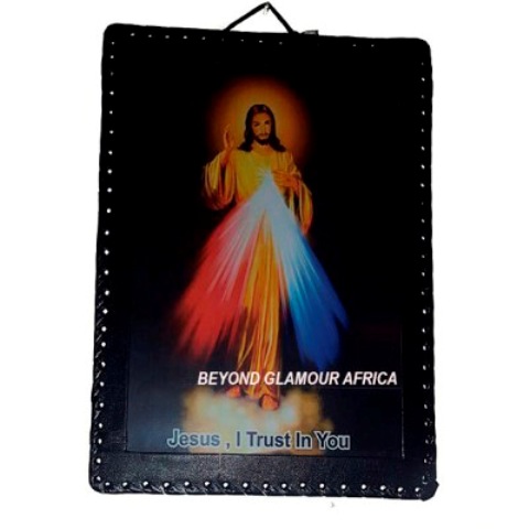 Leather bound Jesus art