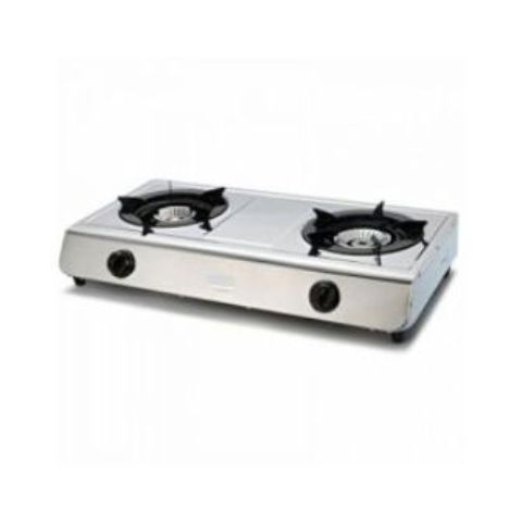2 Burner Gas Cooker- Stainless Steel- Silver
