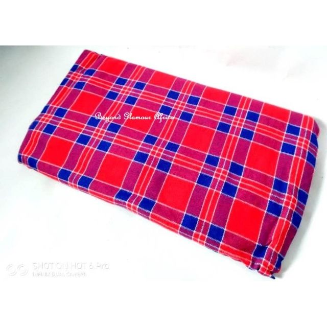 Genuine Blue/Red Maasai Shuka