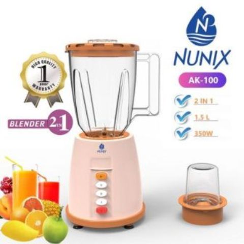 Nunix AK-100, 2 In 1 Blender With Grinding Machine, 1.5L
