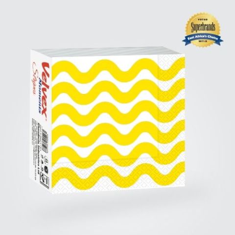 Velvex Moments Stripes Yellow Serviettes