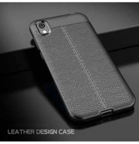 Autofocus Luxury Litchi Texture Silicone TPU Back Cover for Huawei Y5 Prime – Black