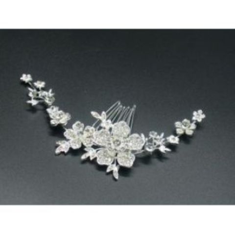 Silver Wedding hair comb Rhinestone Bridal Hair Clip