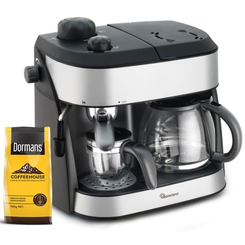 Ramtons Cappuccino Maker Black + Free Dormans Coffee 100G- RM/273