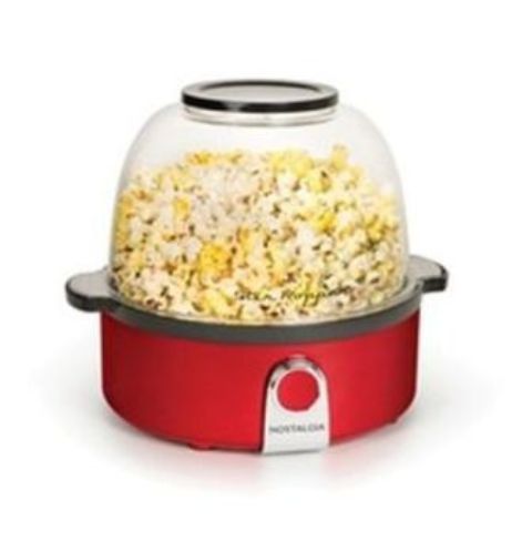 Nostalgia SP240RR Stir Popcorn Popper - Retro Red