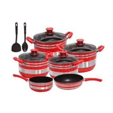 Signature Non Stick Cooking Sufuria Set - Red