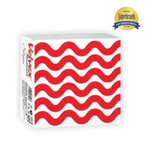 Velvex Moments Stripes Red Serviettes
