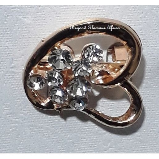 Ladies  Twisted Gold Plated Crystal Brooch